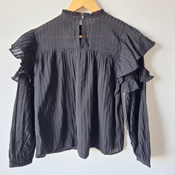 TOPSHOP Black High Neck Prairie Top - Picture 4 of 9